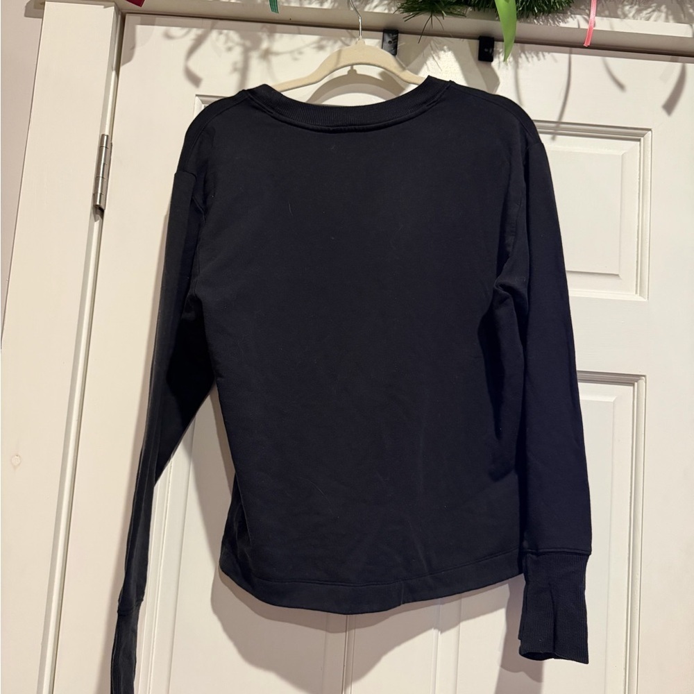 Athleta Black Sweatshirt with Thumb Holes and Crisscross Bottom - Picture 5 of 5